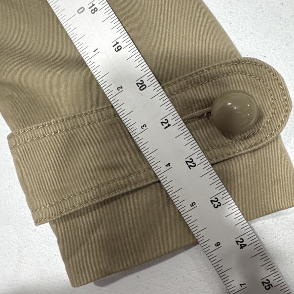 MARC JACOBS Trench Coat Womens Size S Tan Military Collared Belted Pockets Lined - Picture 11 of 14